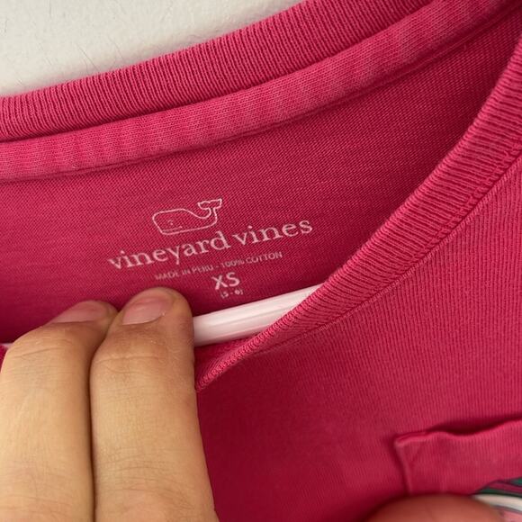 VINEYARD VINES Pink Cotton Holiday Christmas Theme Long Sleeve Crew Neck Top XS - Picture 3 of 8